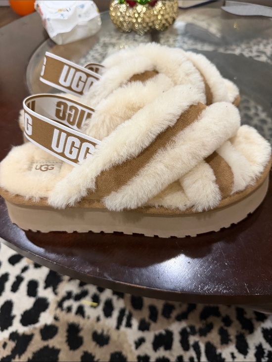 UGG Shoes - UGG Women's Fluff Yeah Platform Sandals - Chestnut & Cream